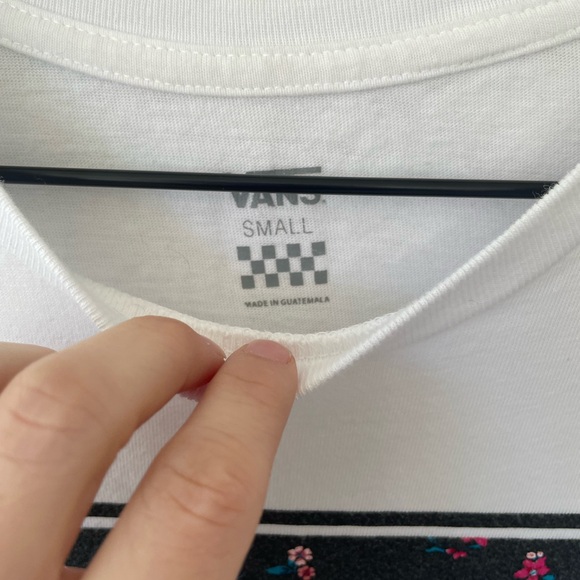 Van’s Logo Floral Short Sleeve Tee White Women’s Small - Picture 6 of 9
